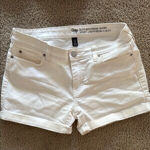 GAP White Jean Shorts Low-Rise Cut-Off Style